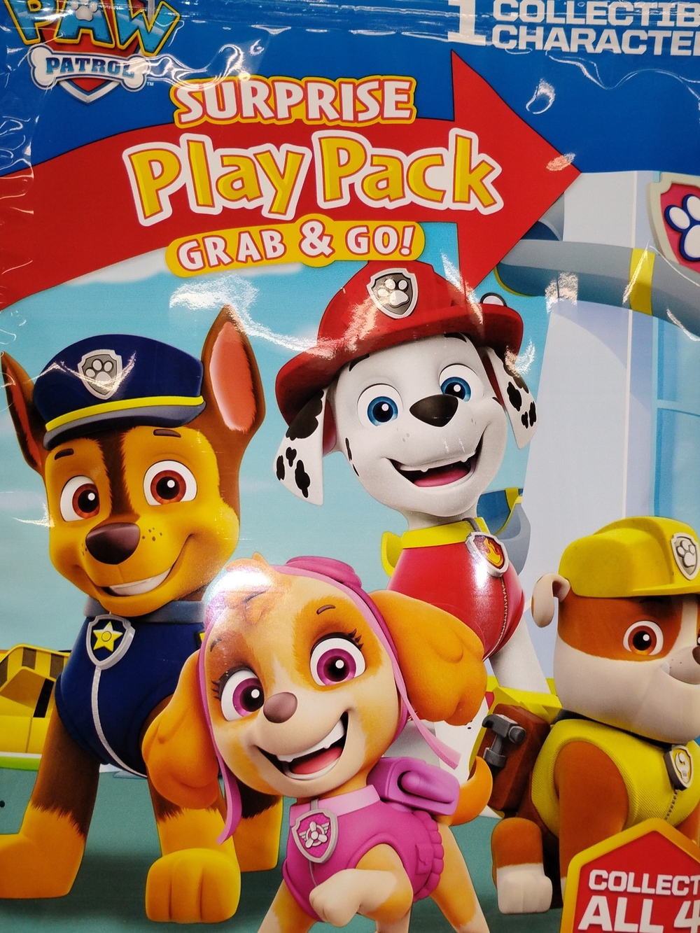 Paw Patrol Surprise Play Pack - Blue, Red, Pink & Yellow Characters